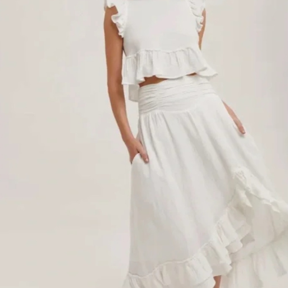 Free People Ivory Augusta Skirt and Top Set